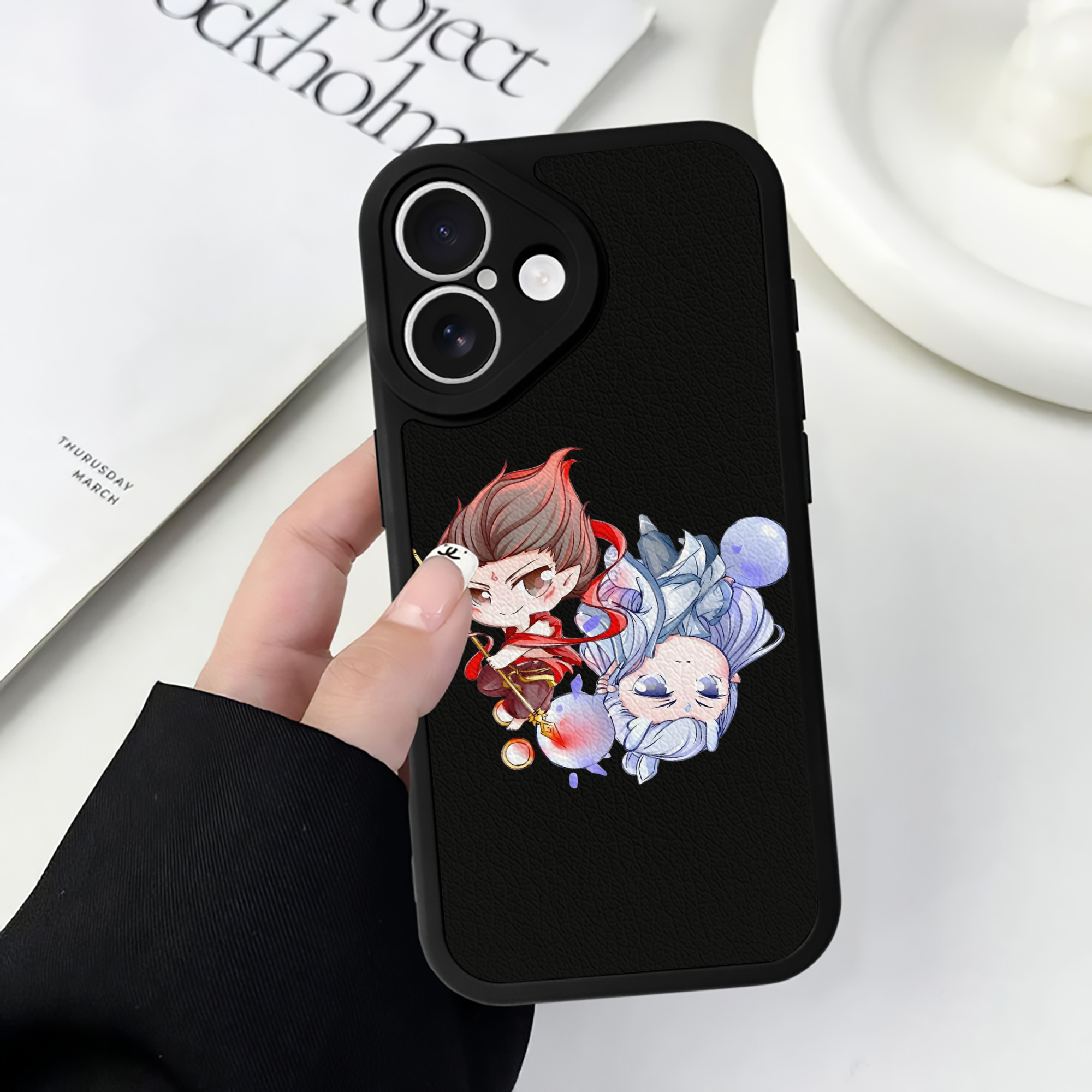 （画像用） Ne Zha 2 ナタ 魔童の大暴れ 【iPhone 16シリーズ対応】シリコンスマホケース（レザー調） 材質：シリコン